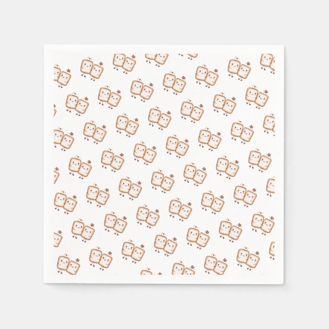 Kawaii Marshmallow Smores Serviette (Vorderseite)