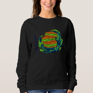 Kawaii Matcha Creme Pfannkuchen Ozeanwellen Kunst Sweatshirt