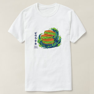 Kawaii Matcha Creme Pfannkuchen Ozeanwellen Kunst T-Shirt