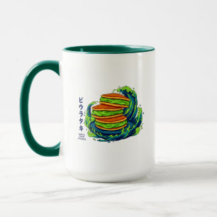 Kawaii Matcha-Creme-Pfannkuchen Ozeanwellen-Kunst Tasse