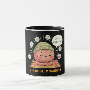 Kawaii meditierendes Gehirn Zen Wellness Mental Ge Tasse