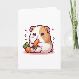 Kawaii Meerschweinchen beim Möhrenessen – Süßer Ha Karte