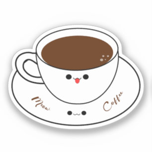 Kawaii Meow Coffee Vinyl Aufkleber