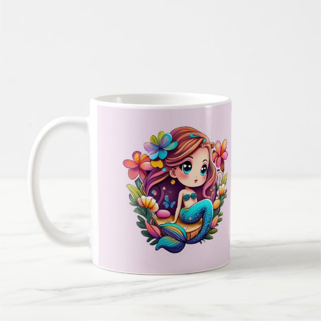 Kawaii Mermaid Kaffeetasse (Links)