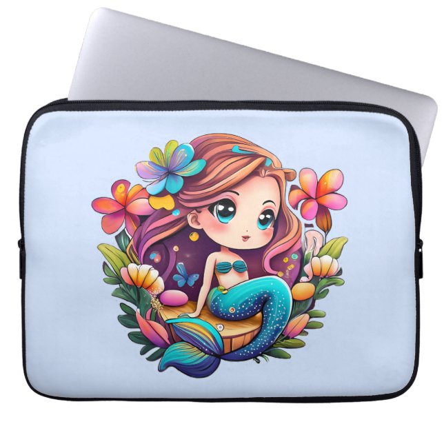 Kawaii Mermaid Laptopschutzhülle (Vorderseite)