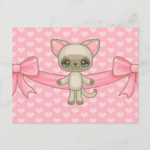 Kawaii Miezekatze-Postkarte Postkarte
