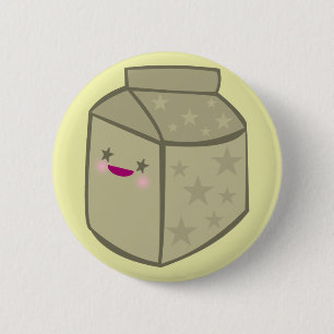 Kawaii Milchkarton Schokolade niedliches Gesicht Button