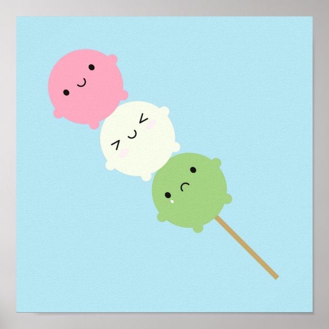 Kawaii Mochi Dango Poster (Vorne)