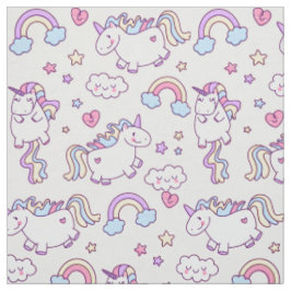 Kawaii molliges Fliegen-Einhorn-Regenbogenmuster Stoff
