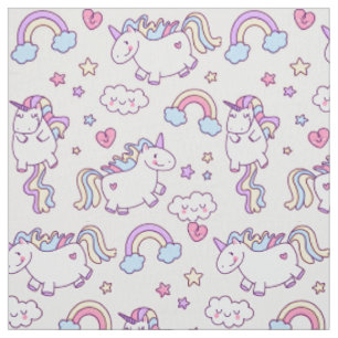 Kawaii molliges Fliegen-Einhorn-Regenbogenmuster Stoff