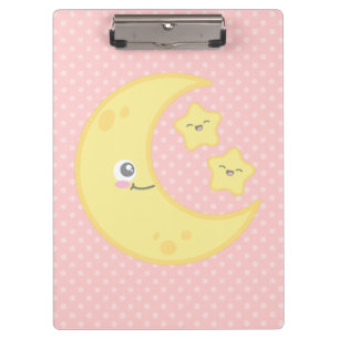 Kawaii Moon and Stars Clip Board Klemmbrett