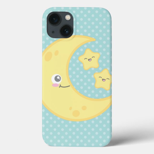 Kawaii Moon and Stars iPad Case (Rückseite)
