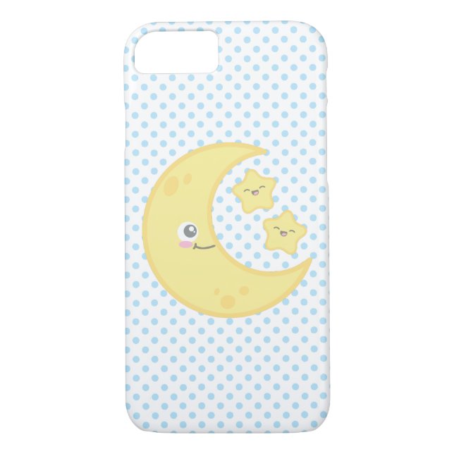 Kawaii Moon and Stars iPhone Case (Rückseite)