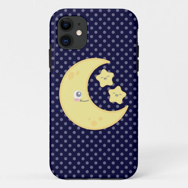Kawaii Moon and Stars iPhone Case (Rückseite)