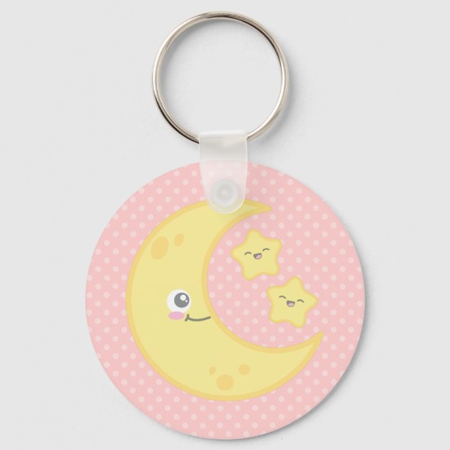 Kawaii Moon and Stars Schlüsselanhänger (Vorderseite)