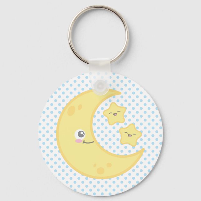 Kawaii Moon and Stars Schlüsselanhänger (Vorderseite)