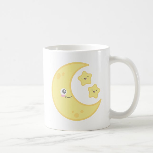 Kawaii Moon and Stars Tasse (Rechts)
