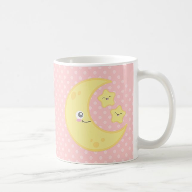 Kawaii Moon and Stars Tasse (Rechts)