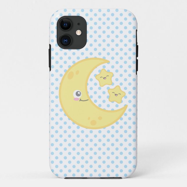 Kawaii Moon et coque iphone des étoiles (Dos)