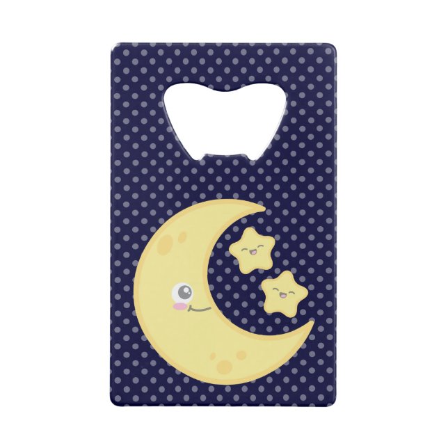 Kawaii Moon et étoiles Carte de crédit Ouverture d (Dos)