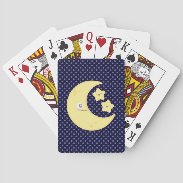 Kawaii Moon und Stars Spielkarten (Rückseite)