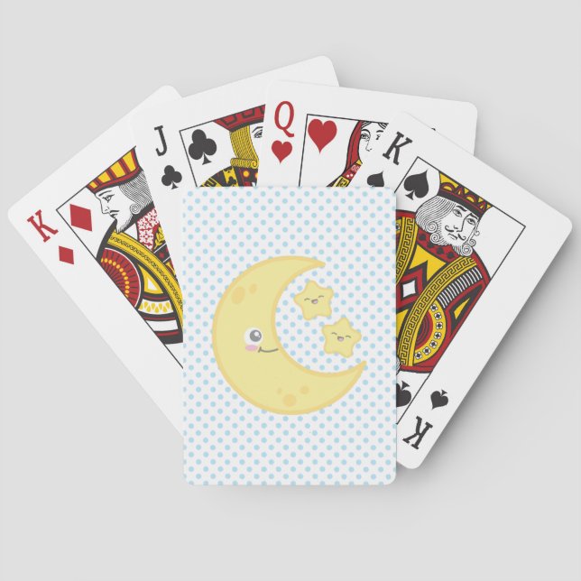 Kawaii Moon und Stars Spielkarten (Rückseite)