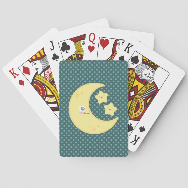 Kawaii Moon und Stars Spielkarten (Rückseite)