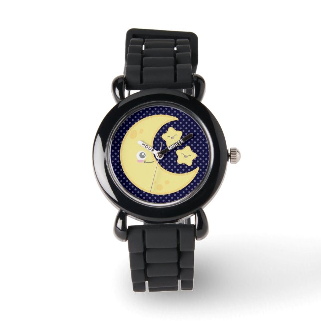 Kawaii Moon und Stars Watch Armbanduhr (Vorderseite)