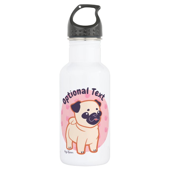 Kawaii Mops Edelstahlflasche (Vorderseite)