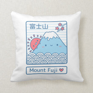 Kawaii Mount Fuji Japan Doodle Raumdeko Kissen