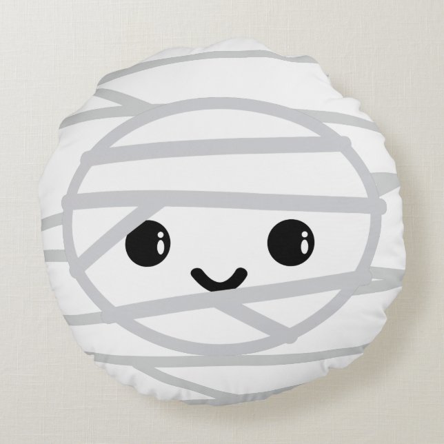 Kawaii Mummy Round Pillow Rundes Kissen (Rückseite)