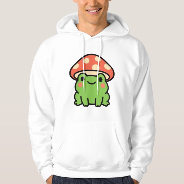 Kawaii Mushroom Frog Hoodie (Vorderseite)