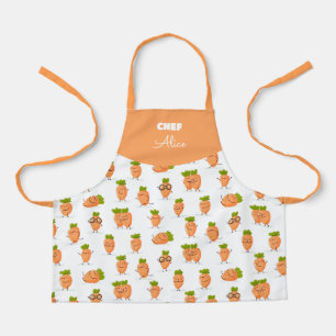 Kawaii-Muster aus lustigen Karotten Schürze