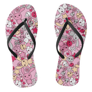 Kawaii-Muster Flip Flops