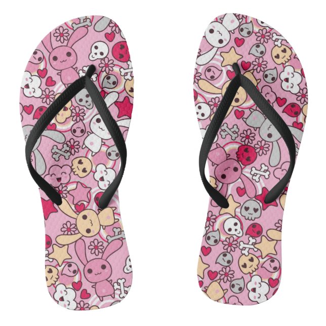 Kawaii-Muster Flip Flops (Fußbett)