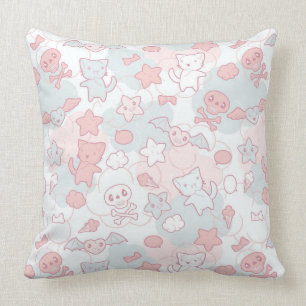 kawaii Muster mit Gekritzel Kissen