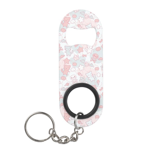 kawaii Muster mit Gekritzel Schlüsselanhänger Flaschenöffner (Vorderseite)