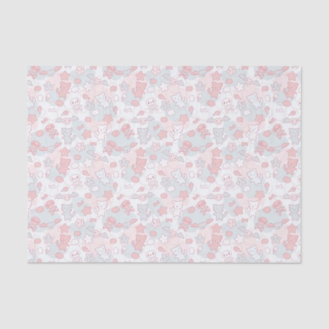 kawaii Muster mit Gekritzel Seidenpapier (Vorderseite)