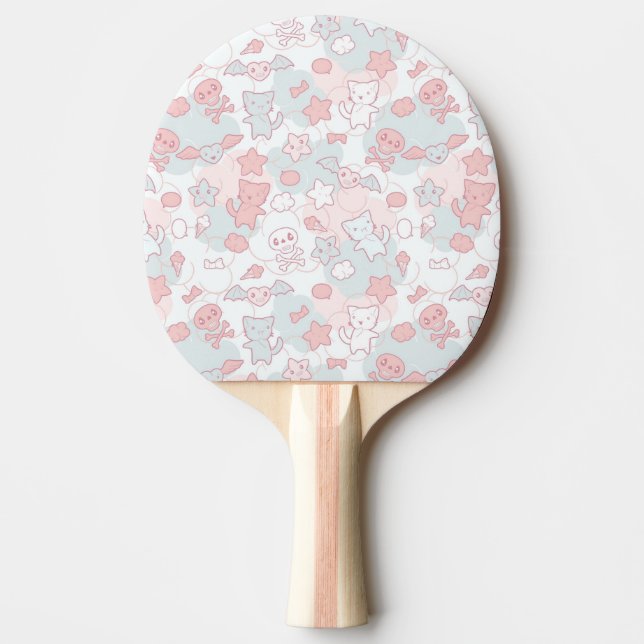 kawaii Muster mit Gekritzel Tischtennis Schläger (Vorderseite)