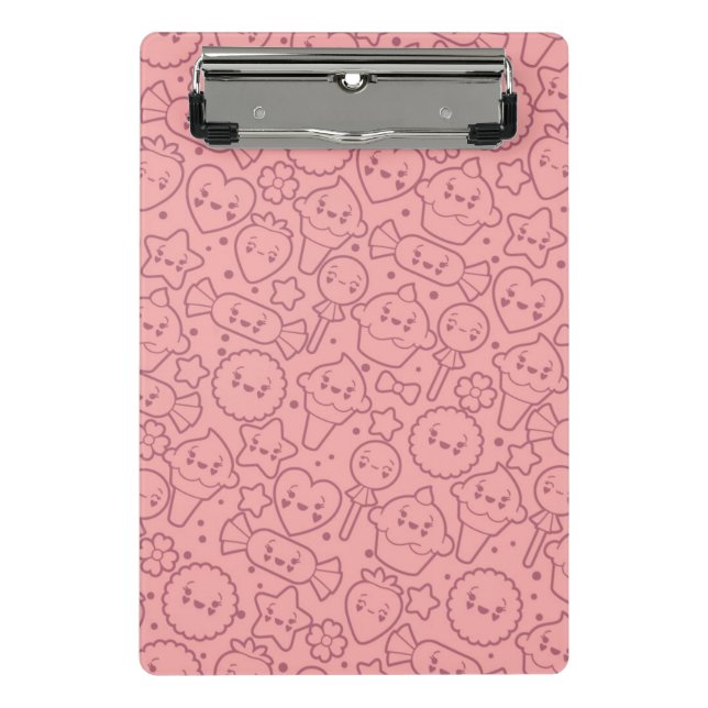 Kawaii Muster mit niedlichen Kuchen Mini Klemmbrett (Vorderseite)