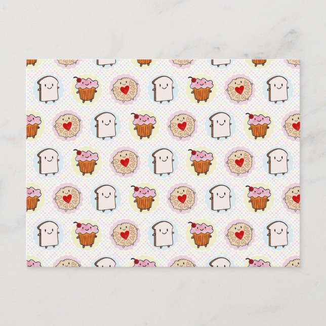 Kawaii Nachmittagstee Postkarte (Vorderseite)