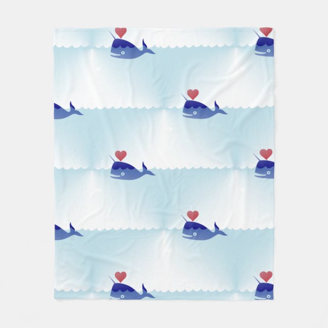 Kawaii-Narwhal-Decke Fleecedecke (Vorderseite)