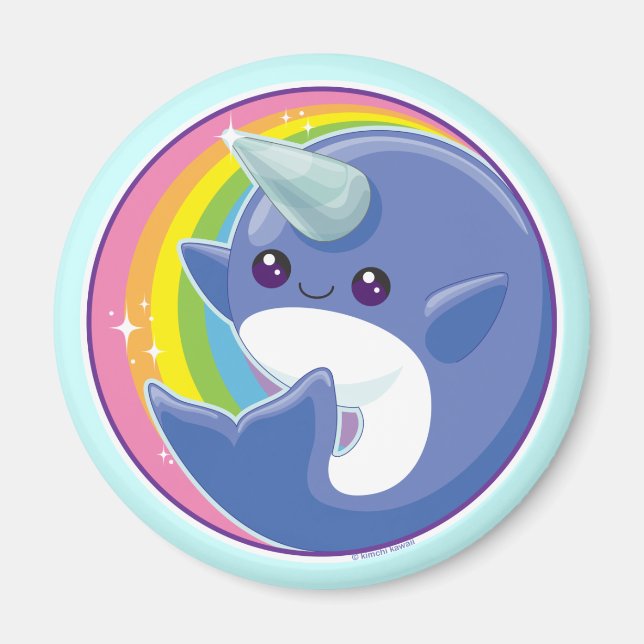 Kawaii Narwhal Magnet (Vorne)