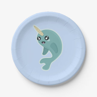 Kawaii Narwhal Pappteller