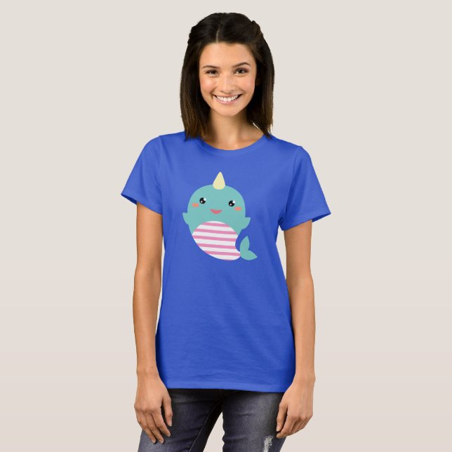 Kawaii Narwhal T-Shirt (Vorne ganz)
