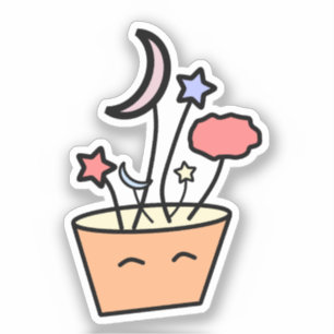 Kawaii Natur Pflanzentopf Vinyl Aufkleber