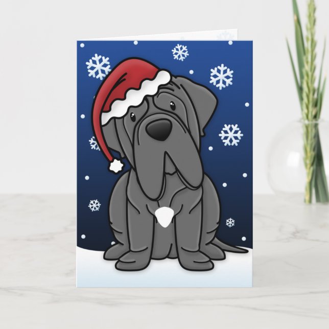 Kawaii Neapolitan Mastiff Weihnachtskarte Feiertagskarte (Vorderseite)