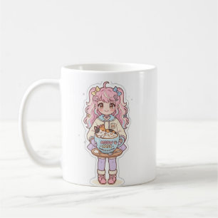 Kawaii Neko Cafe Anime Mädchen Chibi Tasse