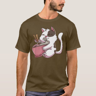 Kawaii Neko Cat Ramen Bowl Anime japanische Noodle T-Shirt
