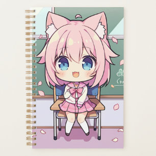 Kawaii neko dans sa salle de rêve Planificateur